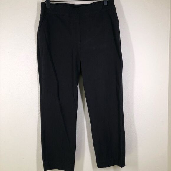 Spanx On-The Go Slim Straight Ankle Pant in Black Slimming Petite Medium 20365Q
